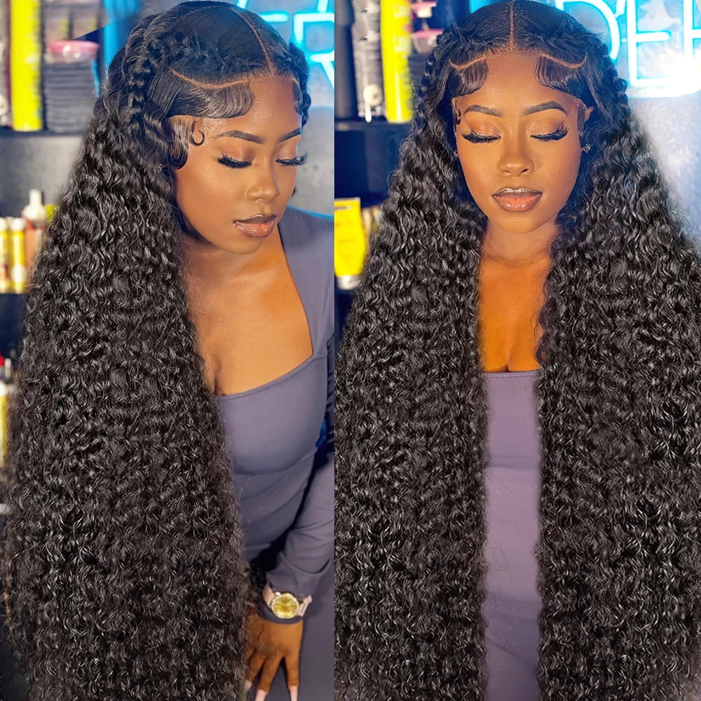 30 Inch Deep Wave 13x6 HD Lace Front Wig 250 density Water Wave 360 13x4 Lace Frontal Wigs 6x6 Closure Glueless Wig Human Hair