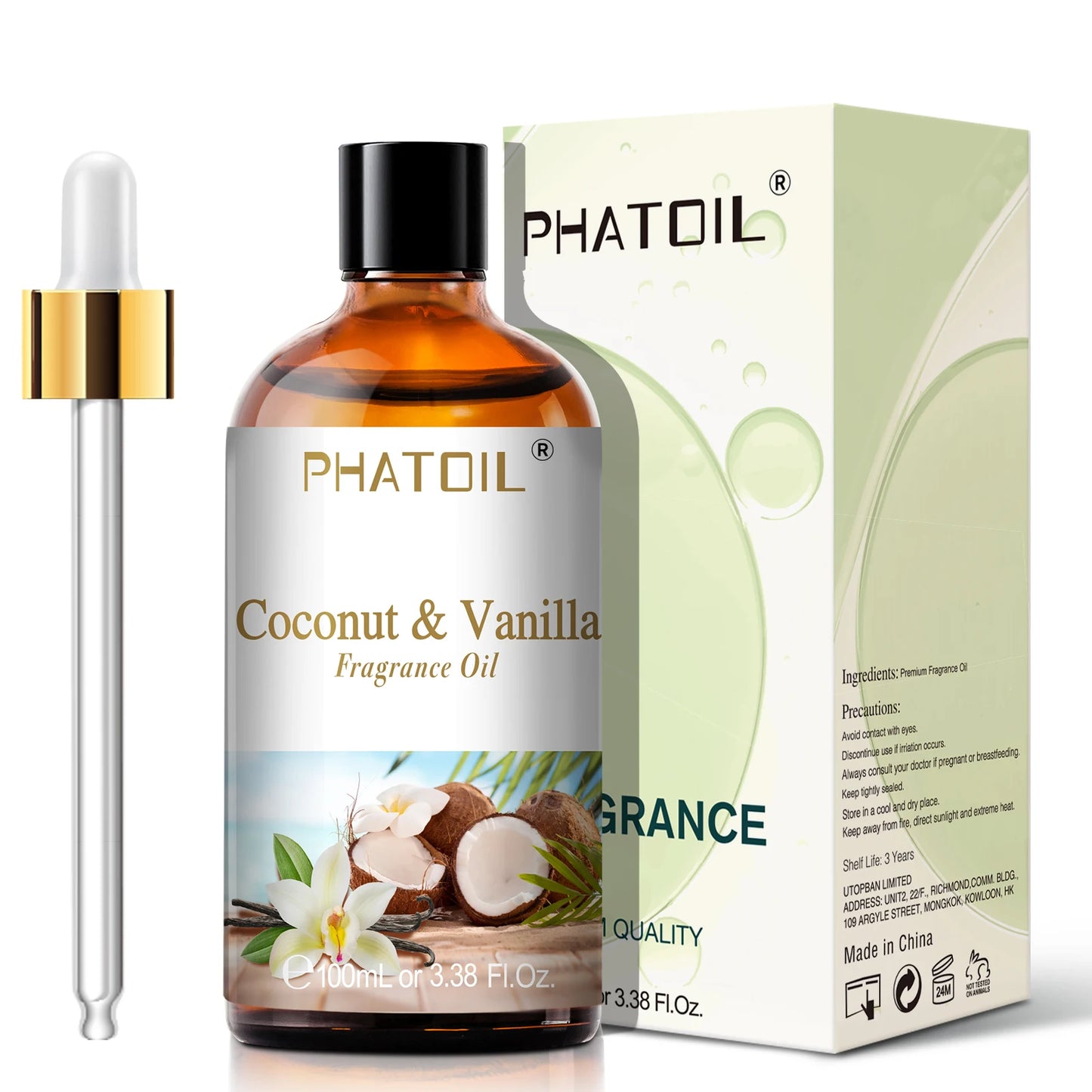 PHATOIL 100ml Sweet Fruity Fragrance Oil for Diffuser and Candle Making Coconut Vanilla Strawberry Lemon Peach Pear Aroma Oil - Vibrant Variety Store