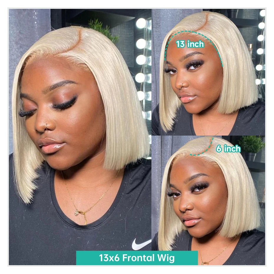 13x4 13x6 613 HD Blonde Bob Hair Wig Human Hair Lace Frontal Wig Brazilian Straight Bob Wig Lace Front Human Hair Wigs for Women