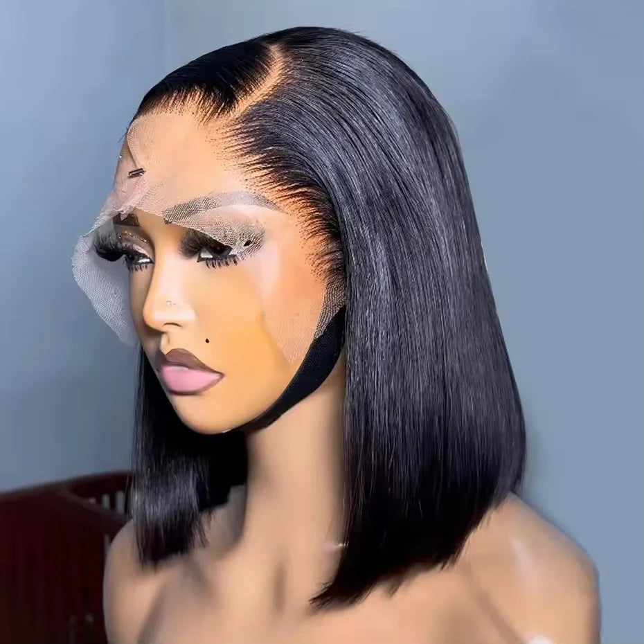 13x4 Bob Wigs Bone Straight Human Hair Wigs 13x6 Lace Frontal Hair Extensions Wig 100 Vietnamese Lace Front Human Hair Wig Black