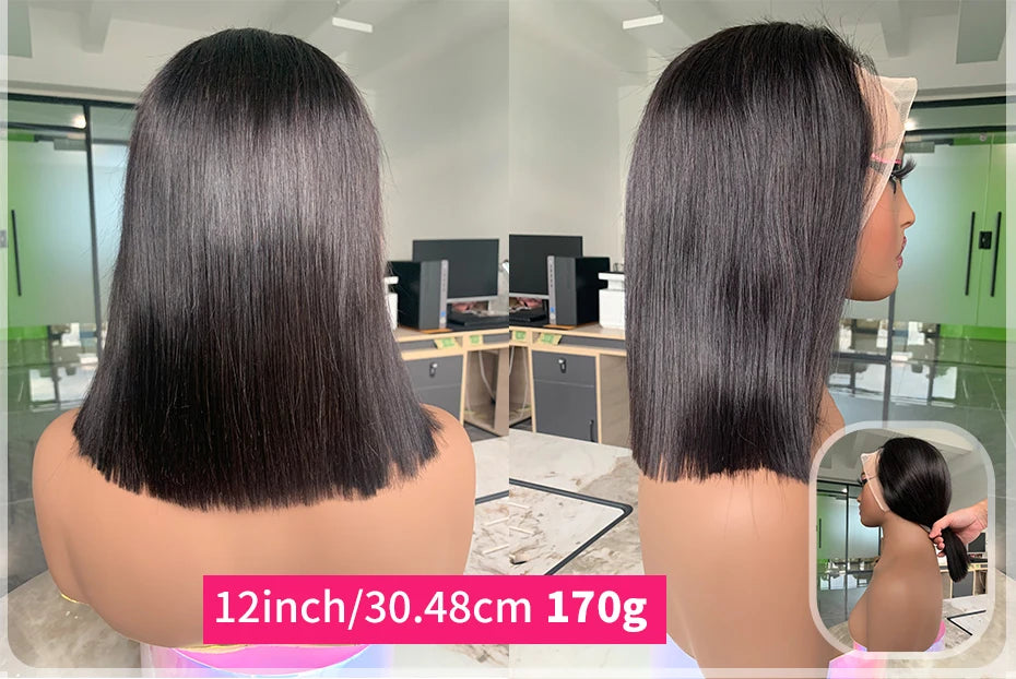 13x4 Bob Wigs Bone Straight Human Hair Wigs 13x6 Lace Frontal Hair Extensions Wig 100 Vietnamese Lace Front Human Hair Wig Black