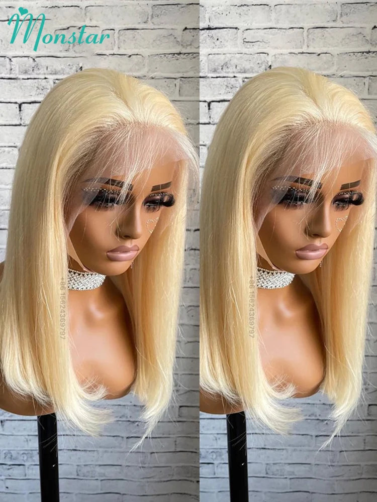13x4 13x6 613 HD Blonde Bob Hair Wig Human Hair Lace Frontal Wig Brazilian Straight Bob Wig Lace Front Human Hair Wigs for Women