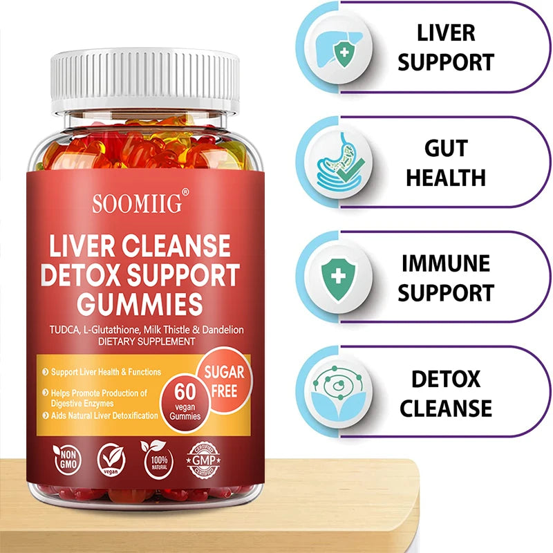 Soomiig Liver Cleanse Detox Gummies with Milk Thistle Extract and Nutrients for Liver Purification and Detoxification - Vibrant Variety Store