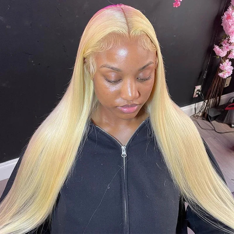 30 36 Inch Highlight Wig Human Hair Pre Plucked 13x6 Transparent Lace Front Wig Ash Blonde Highlight Colored Human Hair Wigs