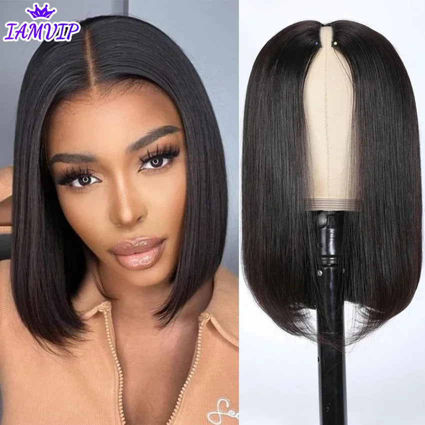 Iamvip Short Bob Straight Frontal Wigs 200% Bob Lace Front Human Hair Wig For Women Hd Lace Frontal Wig Human Hair