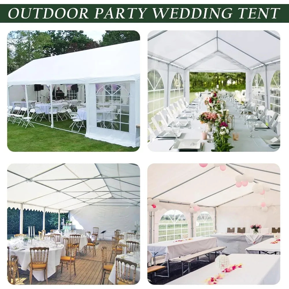 16x20 Feet Outdoor Heavy Duty Waterproof Party Canopy Tent White for Events and Weddings - Vibrant Variety Store