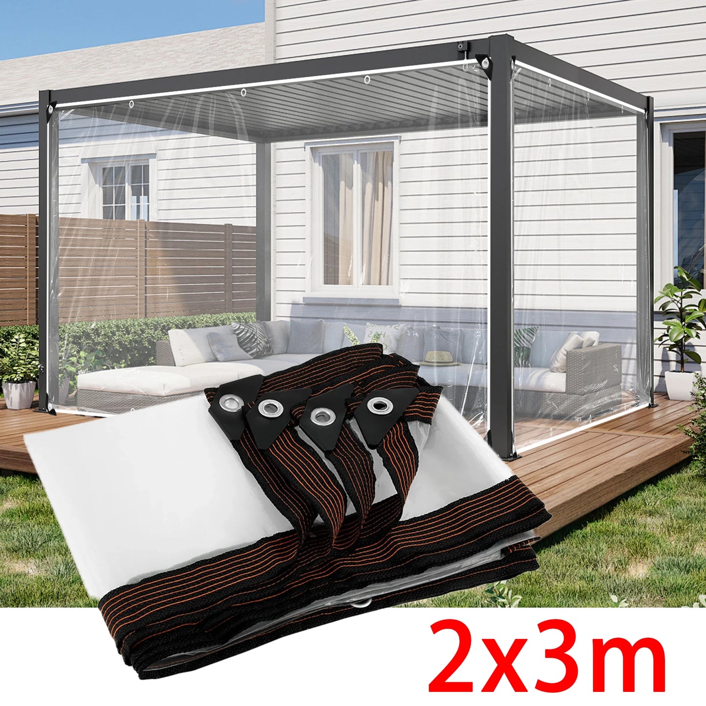 Chicken Coop Cover Transparent Tarpaulin Outdoor Garden Waterproof Run Tarp with Rope Reinforced Edges Chicken Coop Porch Canopy - Vibrant Variety Store