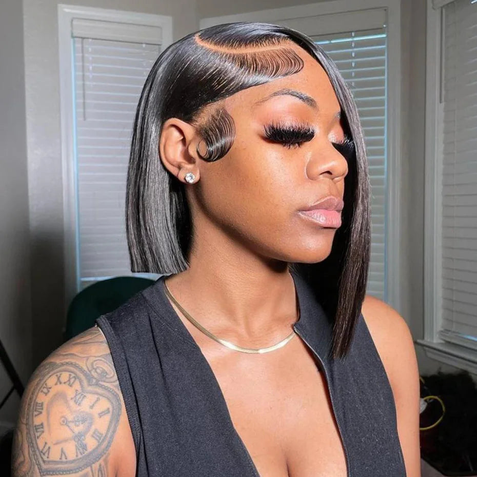 13x4 Bob Wigs Bone Straight Human Hair Wigs 13x6 Lace Frontal Hair Extensions Wig 100 Vietnamese Lace Front Human Hair Wig Black