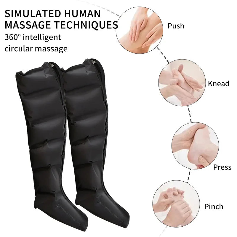 Air Pressure Leg Massager Foot Massage Boots with Kneading Squeeze Deep Relaxation for Calves and Remote Control - Vibrant Variety Store