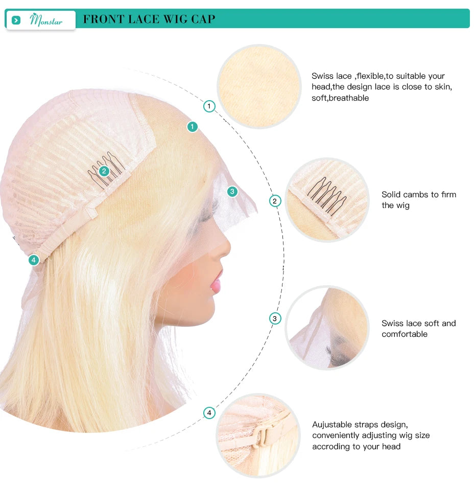 13x4 13x6 613 HD Blonde Bob Hair Wig Human Hair Lace Frontal Wig Brazilian Straight Bob Wig Lace Front Human Hair Wigs for Women