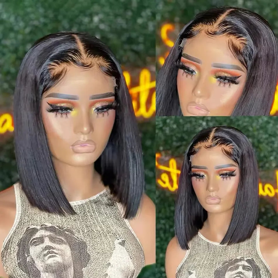 13x4 Bob Wigs Bone Straight Human Hair Wigs 13x6 Lace Frontal Hair Extensions Wig 100 Vietnamese Lace Front Human Hair Wig Black