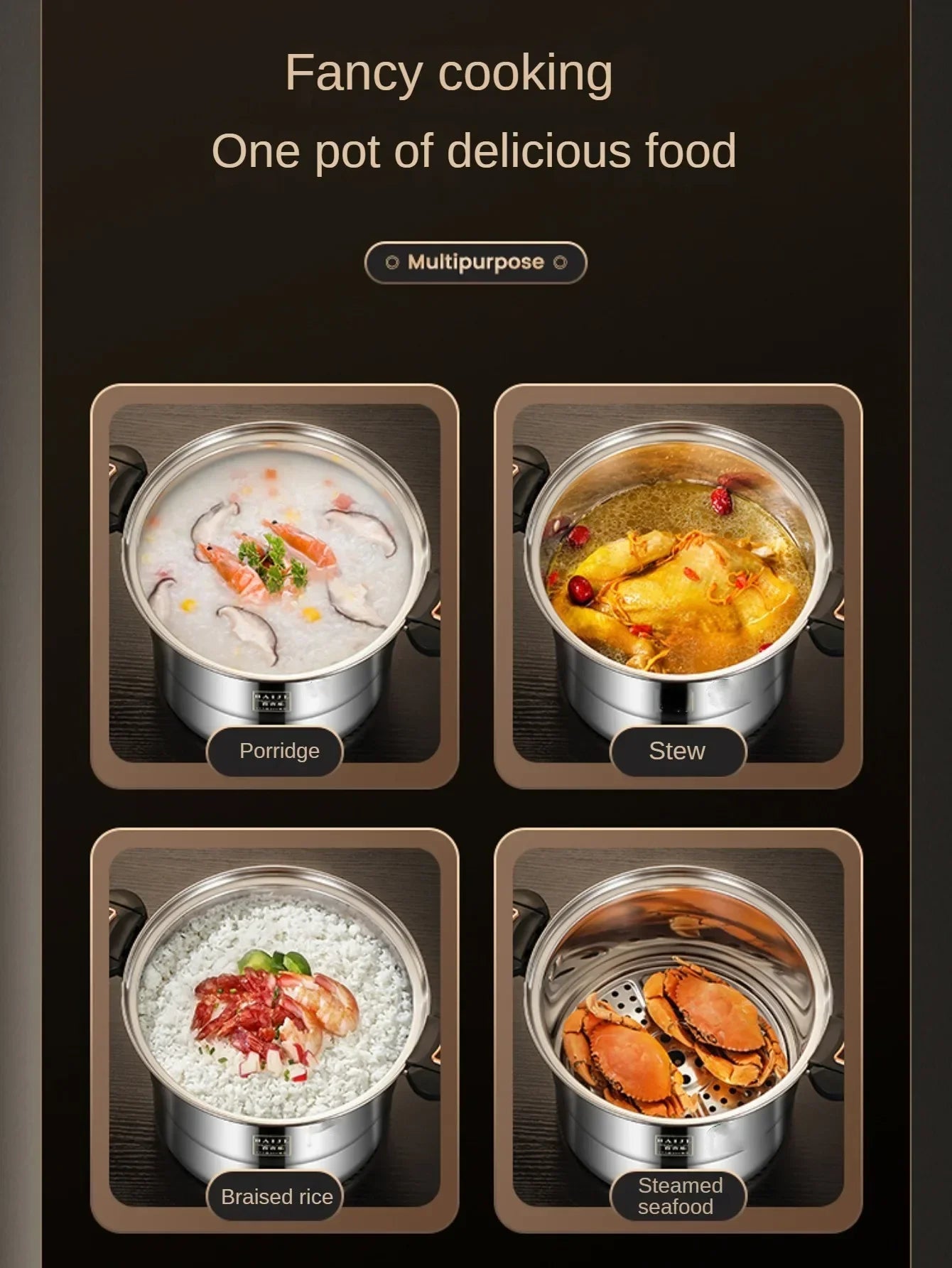 Micro pressure pot 304 stainless steel thickened soup pot household double ear bottle soup pot thickened composite bottom