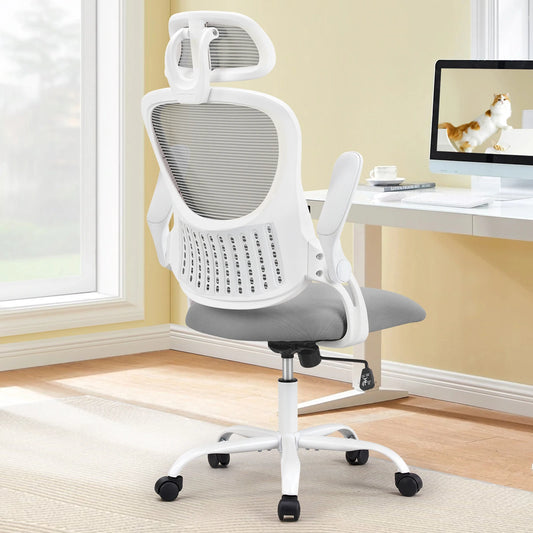 JHK Mesh Ergonomic Office Computer Desk Chair Flip-up Arms Adjustable Headrests Comfortable Lumbar Support For Home Office - Vibrant Variety Store