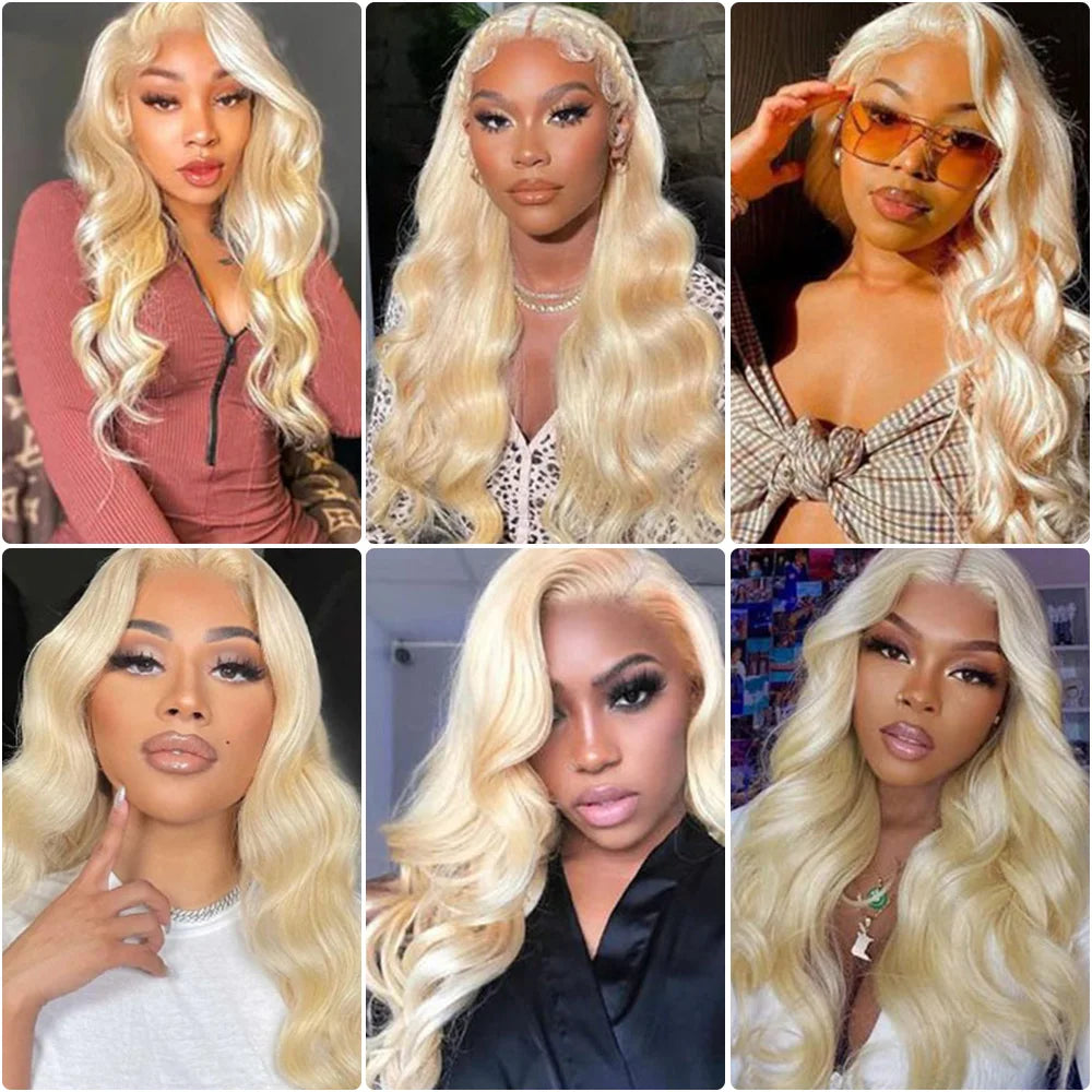 30 36 Inches 613 Blonde Body Wave 13x4 Lace Front Wig Human Hair 13x6 HD Transparent Lace Frontal Brazilian Wigs For Black Women