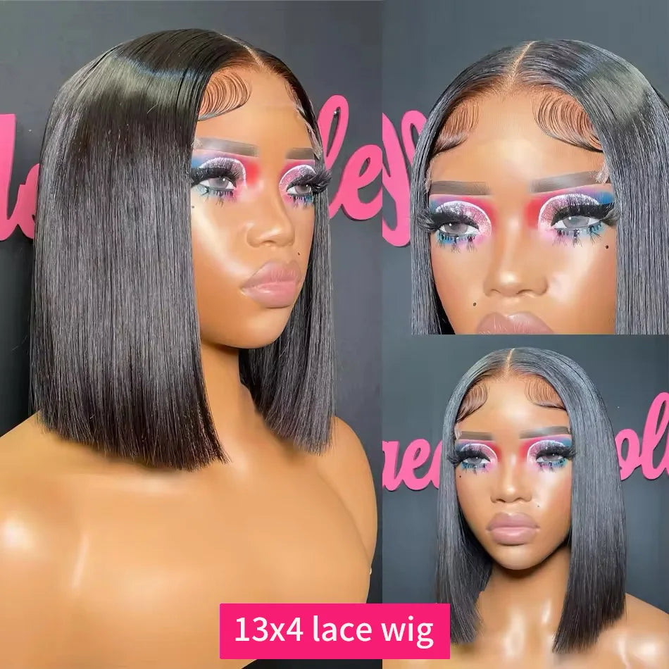 13x4 Bob Wigs Bone Straight Human Hair Wigs 13x6 Lace Frontal Hair Extensions Wig 100 Vietnamese Lace Front Human Hair Wig Black