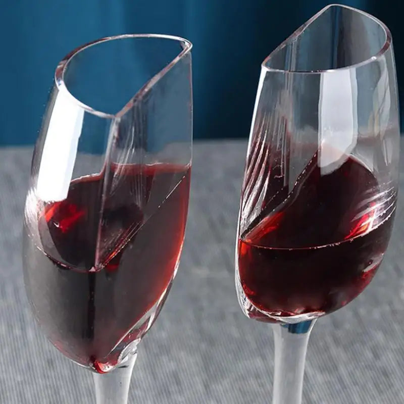 Two Pieces Pack Clear Transparent Half Glass Cup Red Wine Champagne Flute Goblet Stem-ware 140ml Cup Kitchen Accessories - Vibrant Variety Store