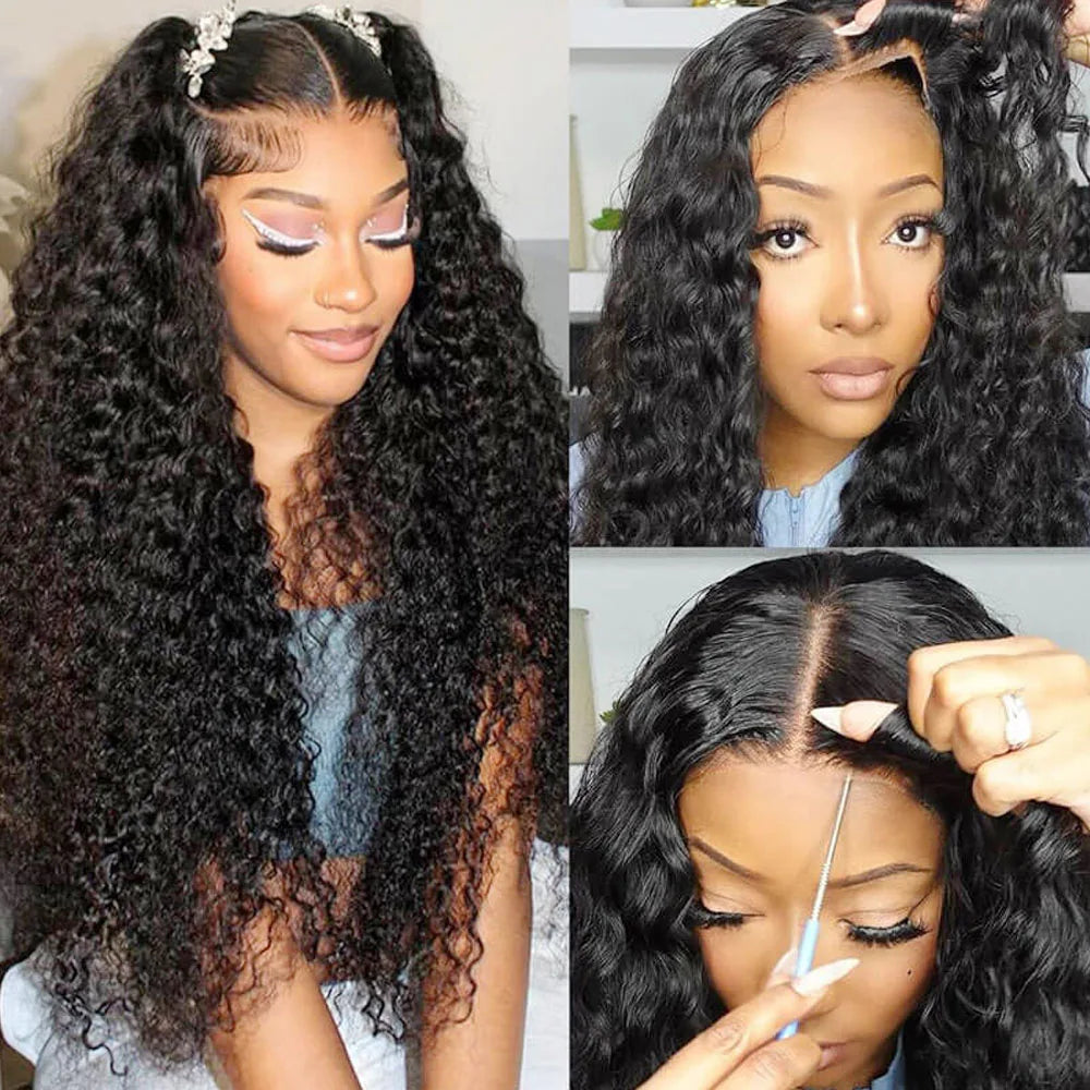 30 Inch Deep Wave 13x6 HD Lace Front Wig 250 density Water Wave 360 13x4 Lace Frontal Wigs 6x6 Closure Glueless Wig Human Hair