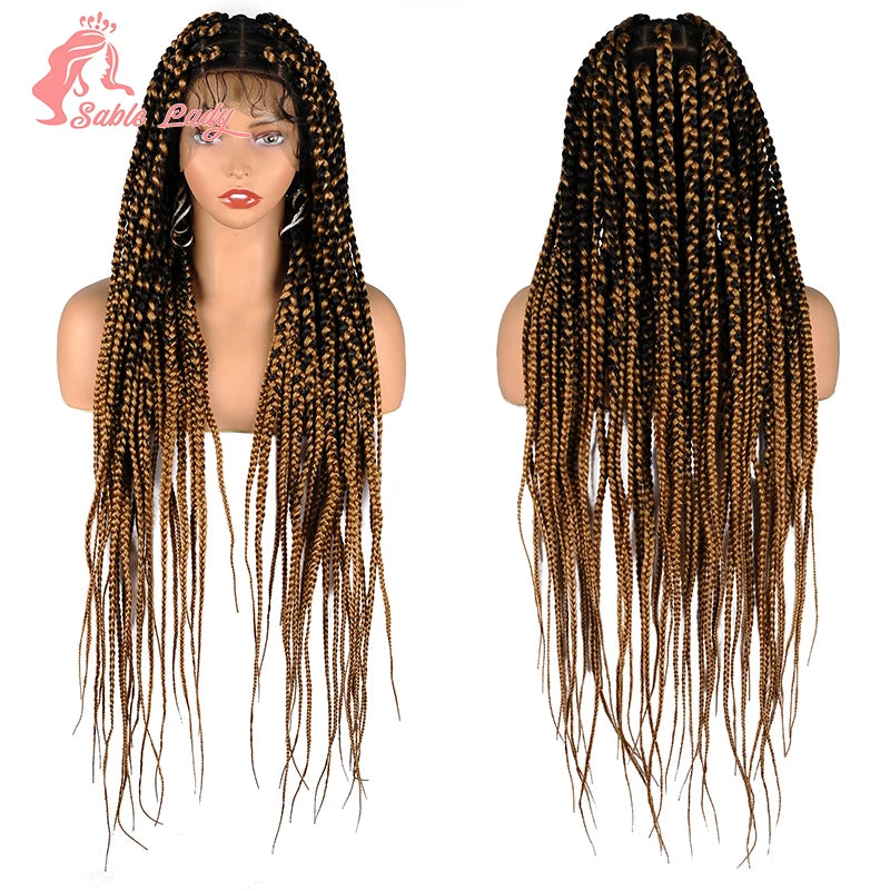Jumbo Braids Hair Wig Synthetic Full Lace Front Braided Wigs For Black Women Knotless Box Braid Wig Braid African Braiding Hair