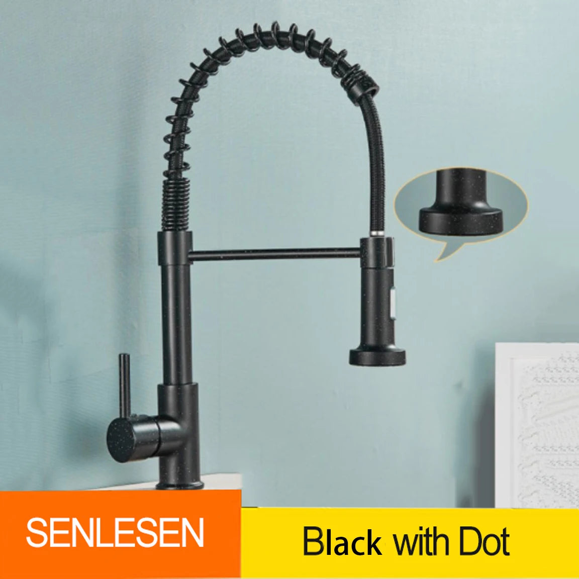 Senlesen Golden Kitchen Spring Faucet Brass Deck Mount 360 Degree Rotate Stream and Sprayer Nozzle Hot and Cold Mixer Vanity Sink Tap - Vibrant Variety Store