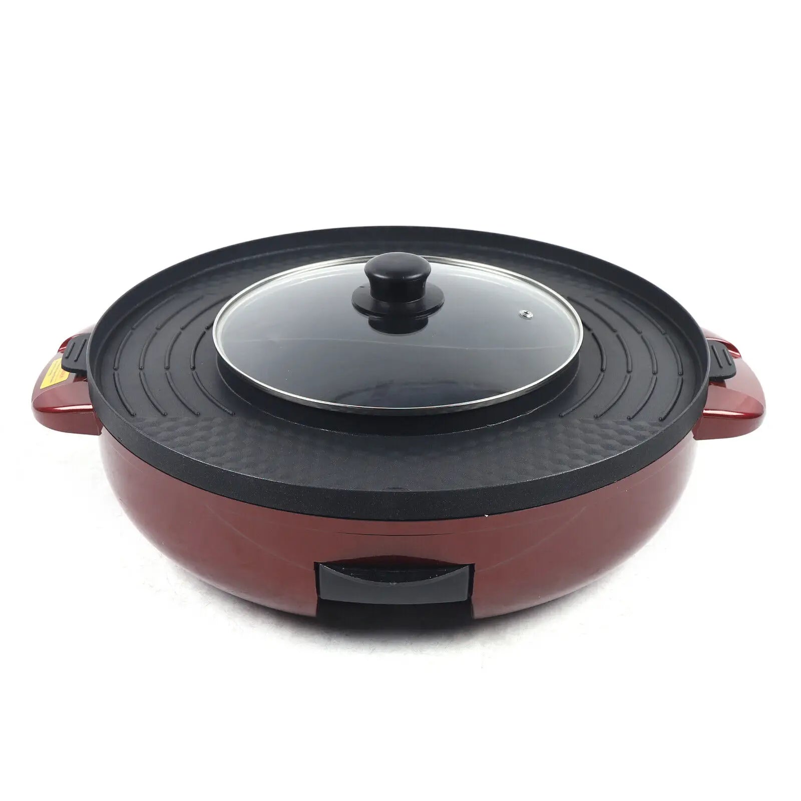 2200W 2 in 1 Electric Smokeless Grill and Hot Pot BBQ Grill Shabu Pot 110V - Vibrant Variety Store