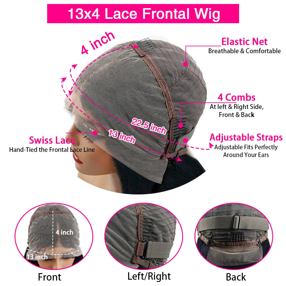 Curly Short Bob 13x4 HD Lace Frontal 220% Density 8-14 Inch Wigs Human Hair Deep Wave Cheap Wig Brazilian Remy For Black Women