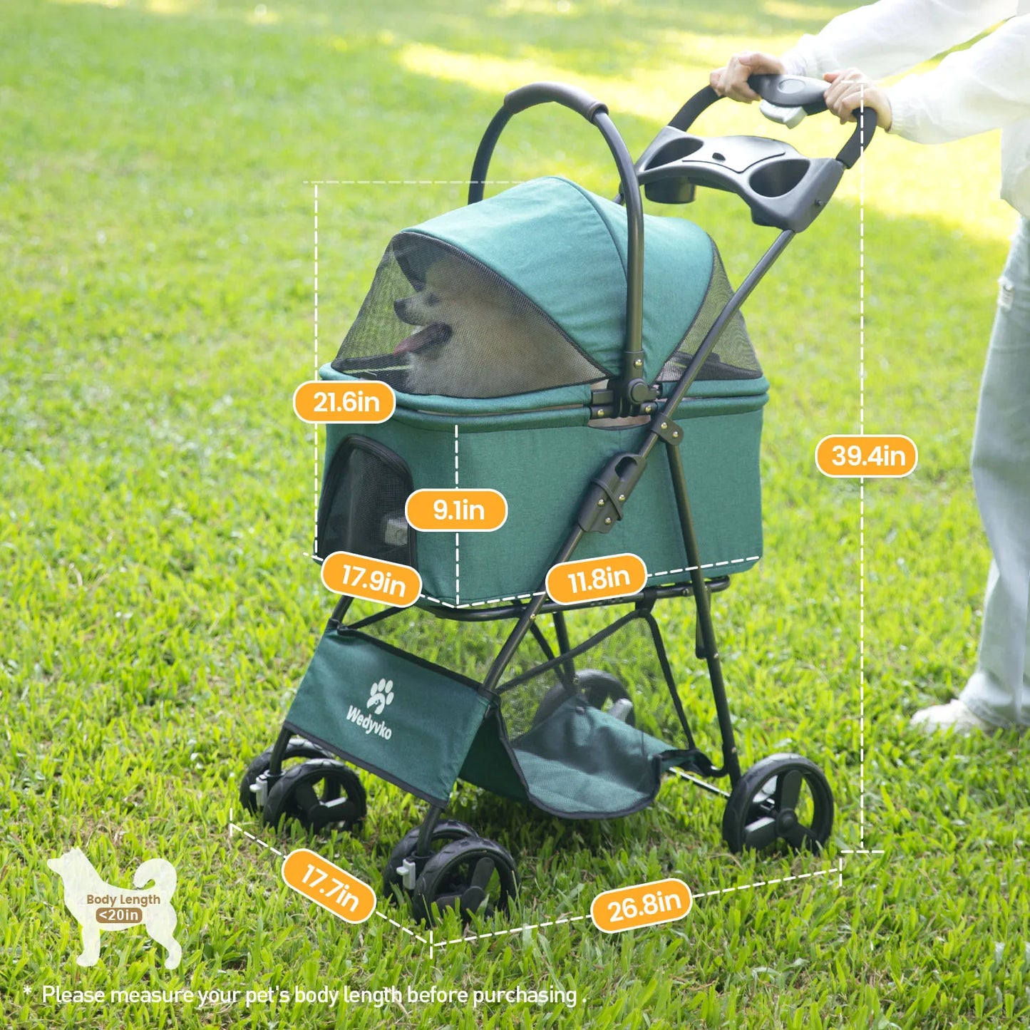 Wedyvko Portable Cart for Small Dogs One Click Folding Clip Type Stroller with Basket Pet Carriers and Travel Product - Vibrant Variety Store