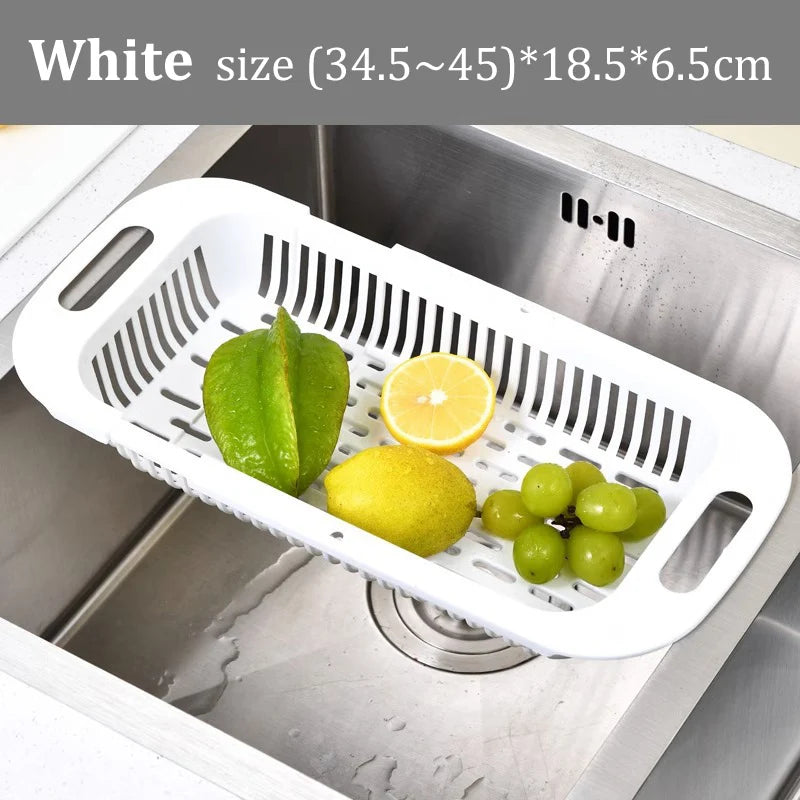 Kitchen Storage Rack Soap Sponge Rack Adjustable Vegetable Drain Basket Sink Rack Retractable Multifunctional Kitchen Tools - Vibrant Variety Store