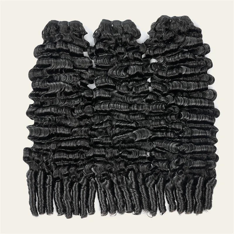 Alipear Hair Burmese Curly Human Hair Bundles Natural Black Color Real Human Virgin Hair Extensions