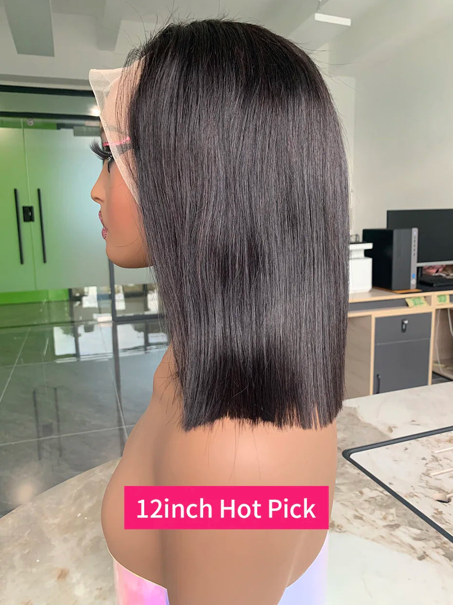 13x4 Bob Wigs Bone Straight Human Hair Wigs 13x6 Lace Frontal Hair Extensions Wig 100 Vietnamese Lace Front Human Hair Wig Black