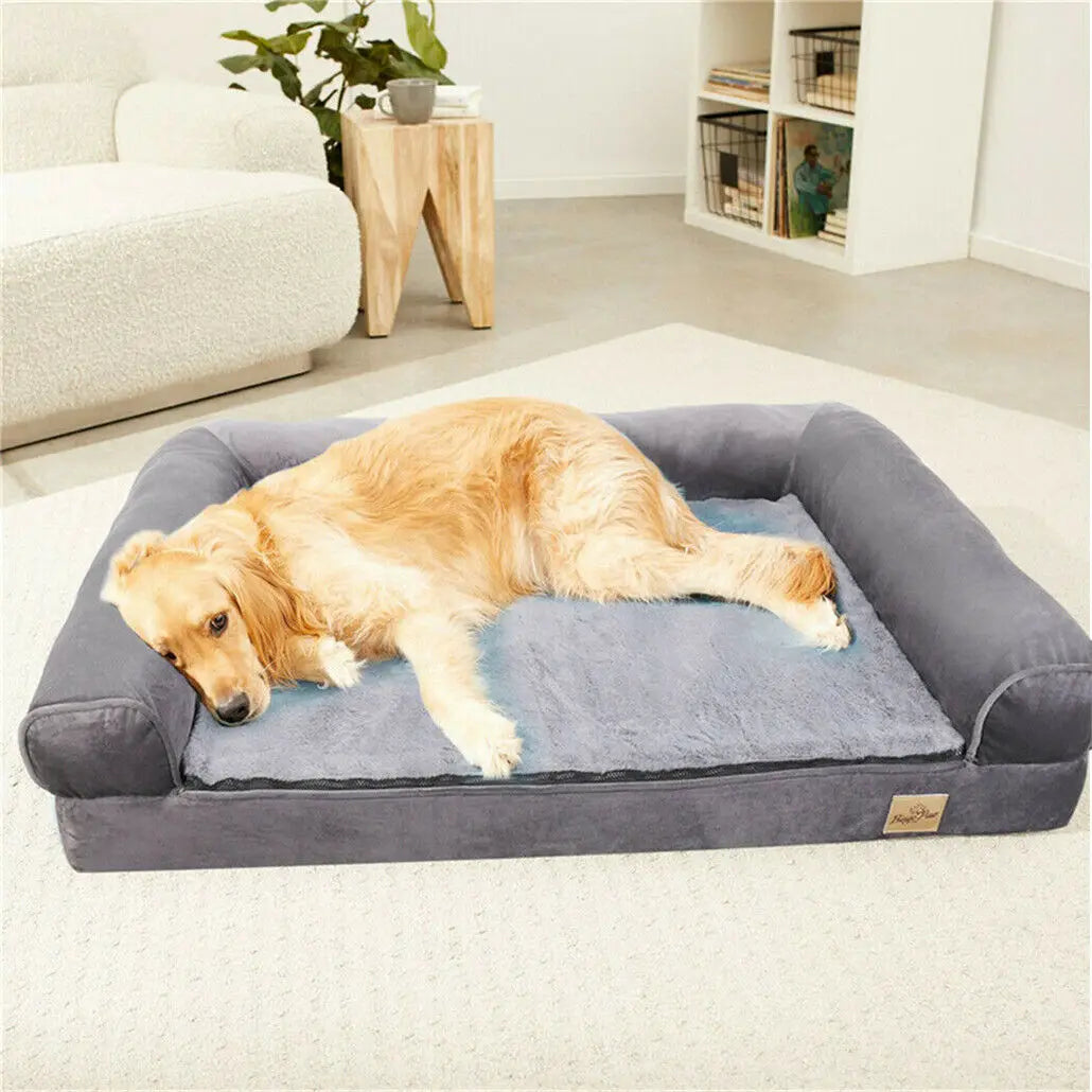 XXL Large Orthopedic Dog Bed Cozy Pet Dogs Bedding with Bolster Washable Cover - Vibrant Variety Store
