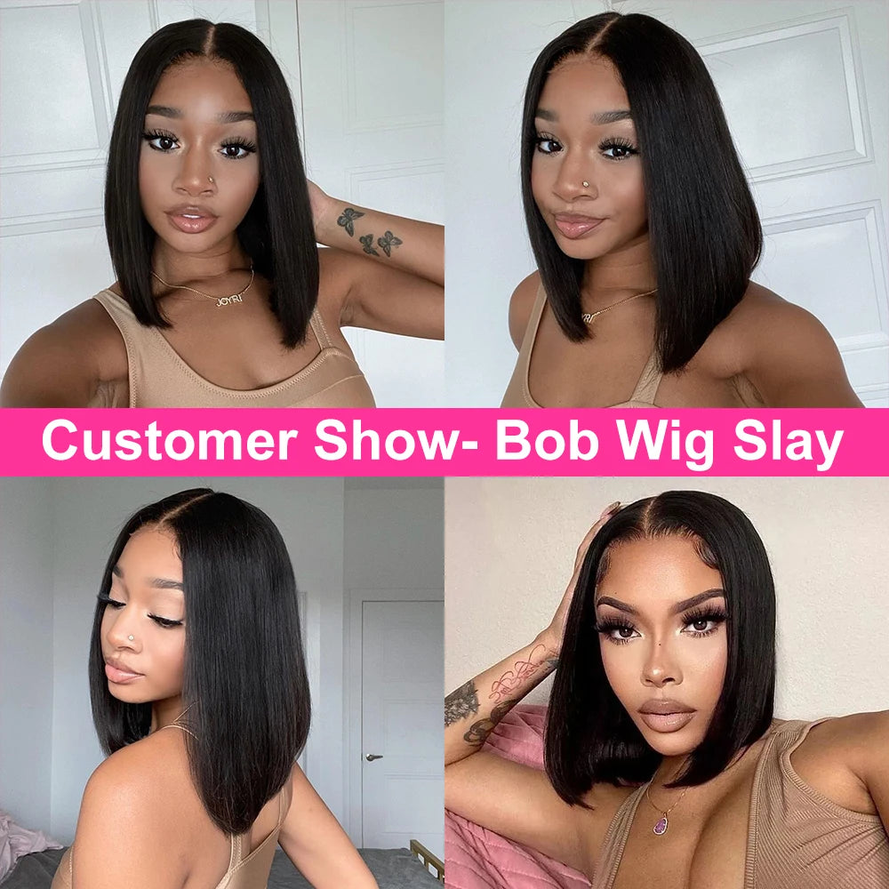 CEXXY Wear And Go Glueless Bob Wig Human Hair 13x4 13x6 HD Lace Frontal Human Hair PrePlucked No Glue Pre Cut Ready To Wear Wig - Vibrant Variety Store