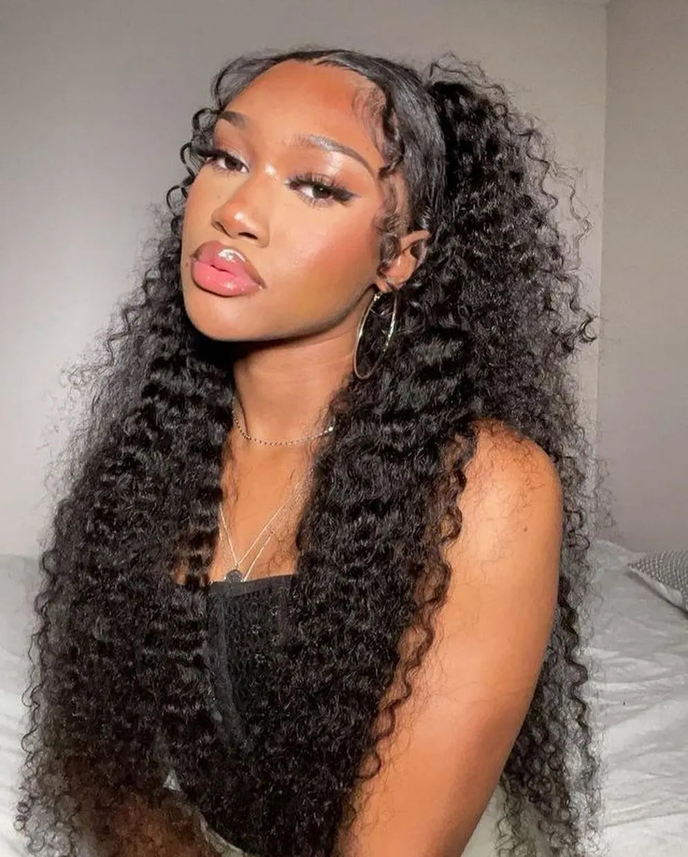 Snwprin 360 HD Full Lace Curly Human Hair Wigs Preplucked 13x6 Lace Frontal Wig Deep Wave Glueless Human Hair Ready To Wear 30In