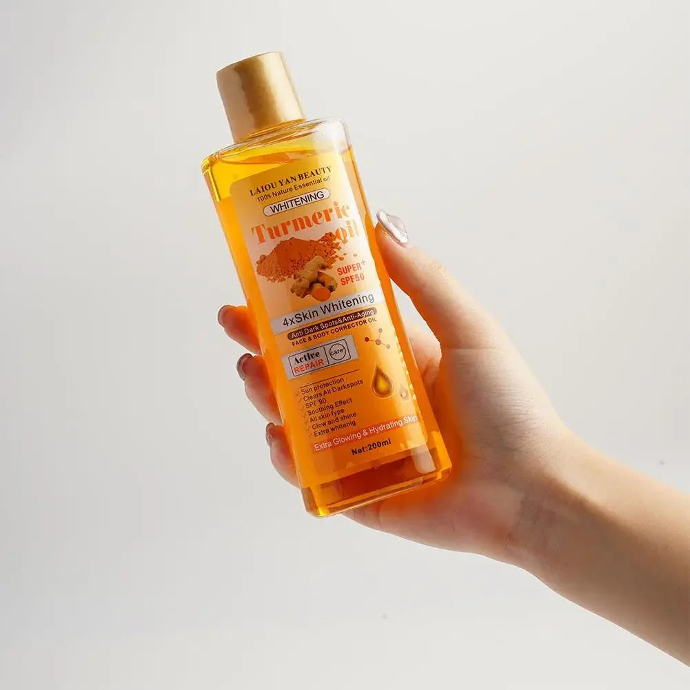 200ml Turmeric Oil Essential Oil and Ginger Deep Hydration Moisturizer Nourishing Smoothing Face Serum for Skin Care - Vibrant Variety Store