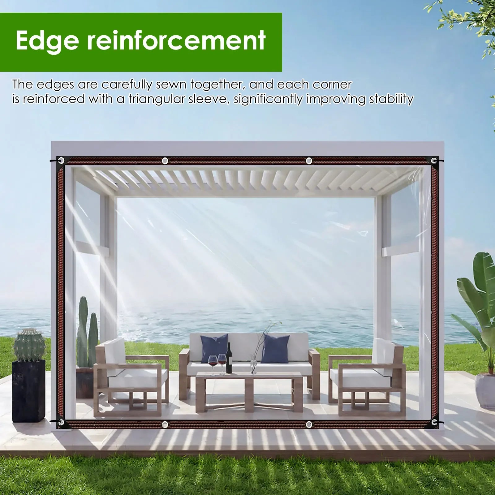 Chicken Coop Cover Transparent Tarpaulin Outdoor Garden Waterproof Run Tarp with Rope Reinforced Edges Chicken Coop Porch Canopy - Vibrant Variety Store