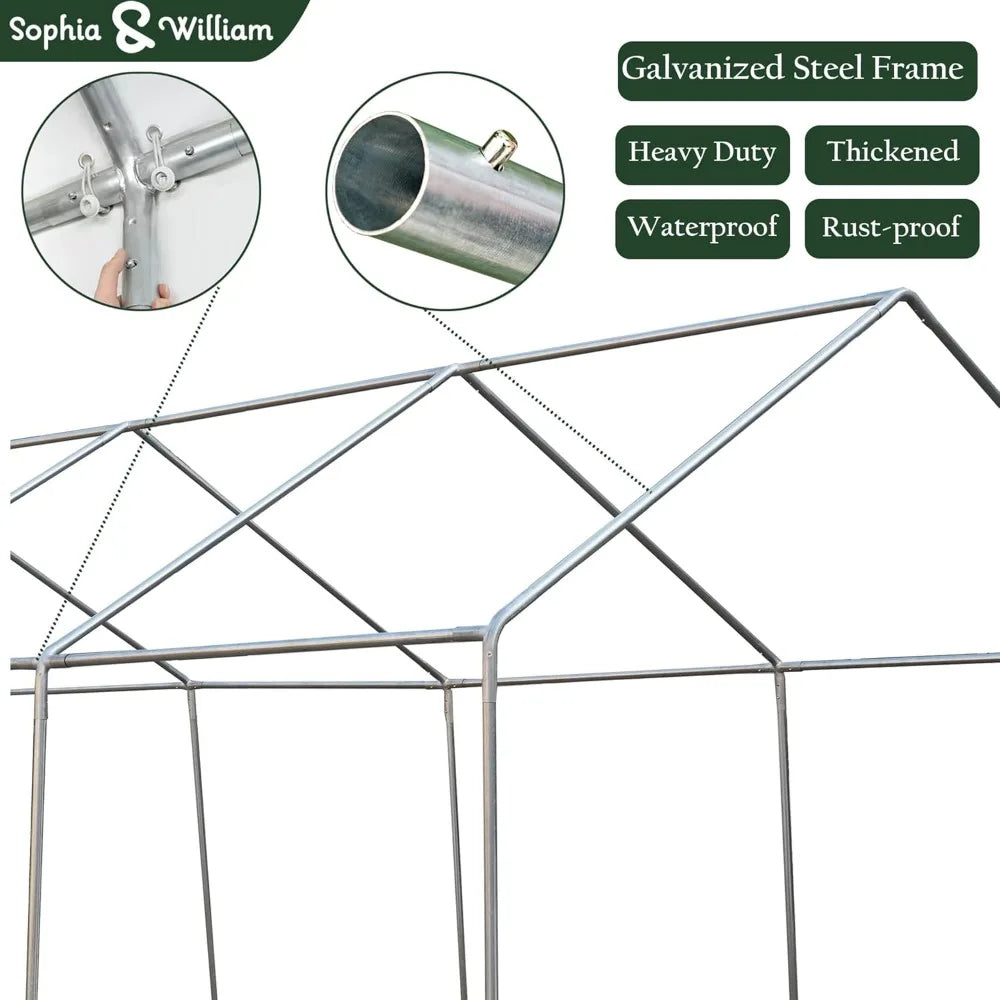 16x20 Feet Outdoor Heavy Duty Waterproof Party Canopy Tent White for Events and Weddings - Vibrant Variety Store