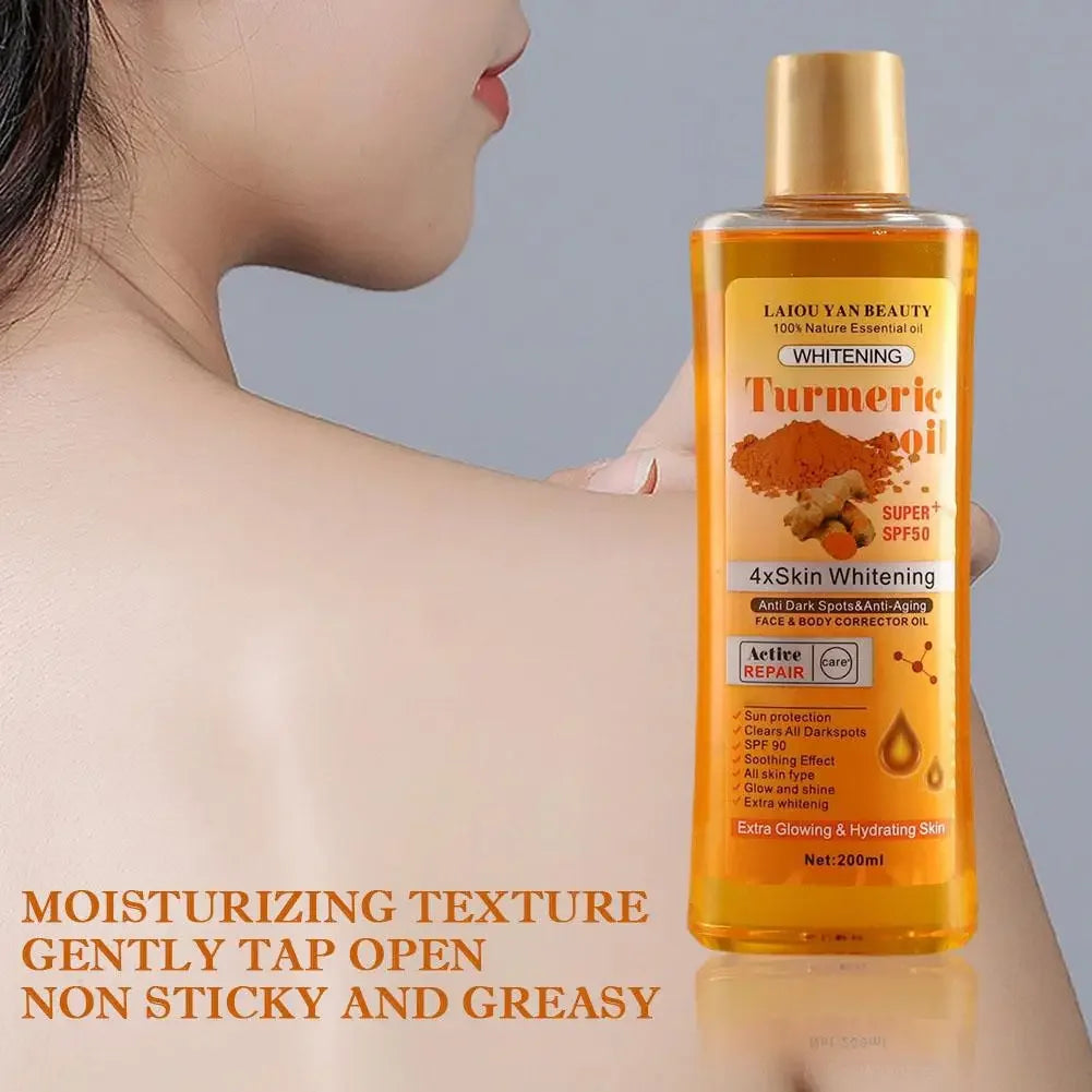 200ml Turmeric Oil Essential Oil and Ginger Deep Hydration Moisturizer Nourishing Smoothing Face Serum for Skin Care - Vibrant Variety Store