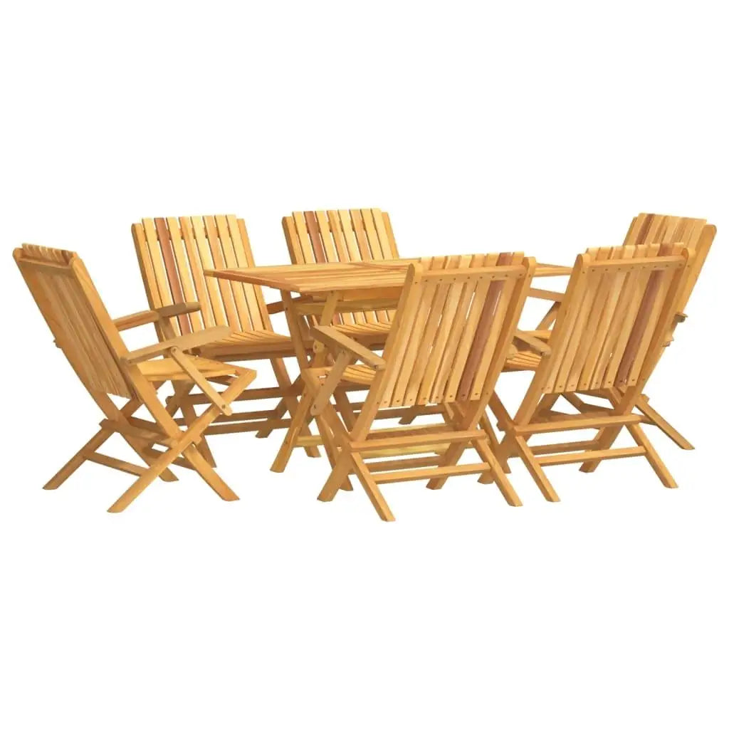 Natural Teak Solid Wood Medium Foldable Garden Dining Set Outdoor Furniture Compact Design