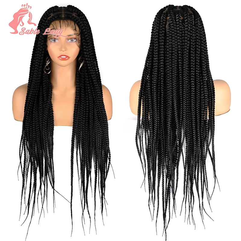 Jumbo Braids Hair Wig Synthetic Full Lace Front Braided Wigs For Black Women Knotless Box Braid Wig Braid African Braiding Hair