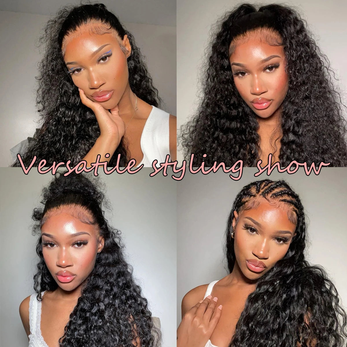 Snwprin 360 HD Full Lace Curly Human Hair Wigs Preplucked 13x6 Lace Frontal Wig Deep Wave Glueless Human Hair Ready To Wear 30In