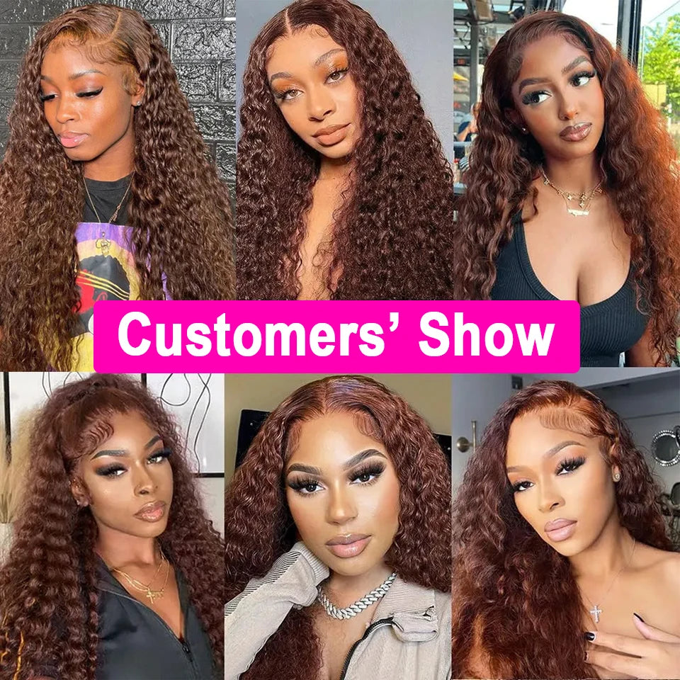 #4 Chocolate Brown Water Wave Curly 10-30 Inch Human Hair Bundles Deep Curly Wave Brazilian Virgin Raw Hair Sew-In Bundles - Vibrant Variety Store