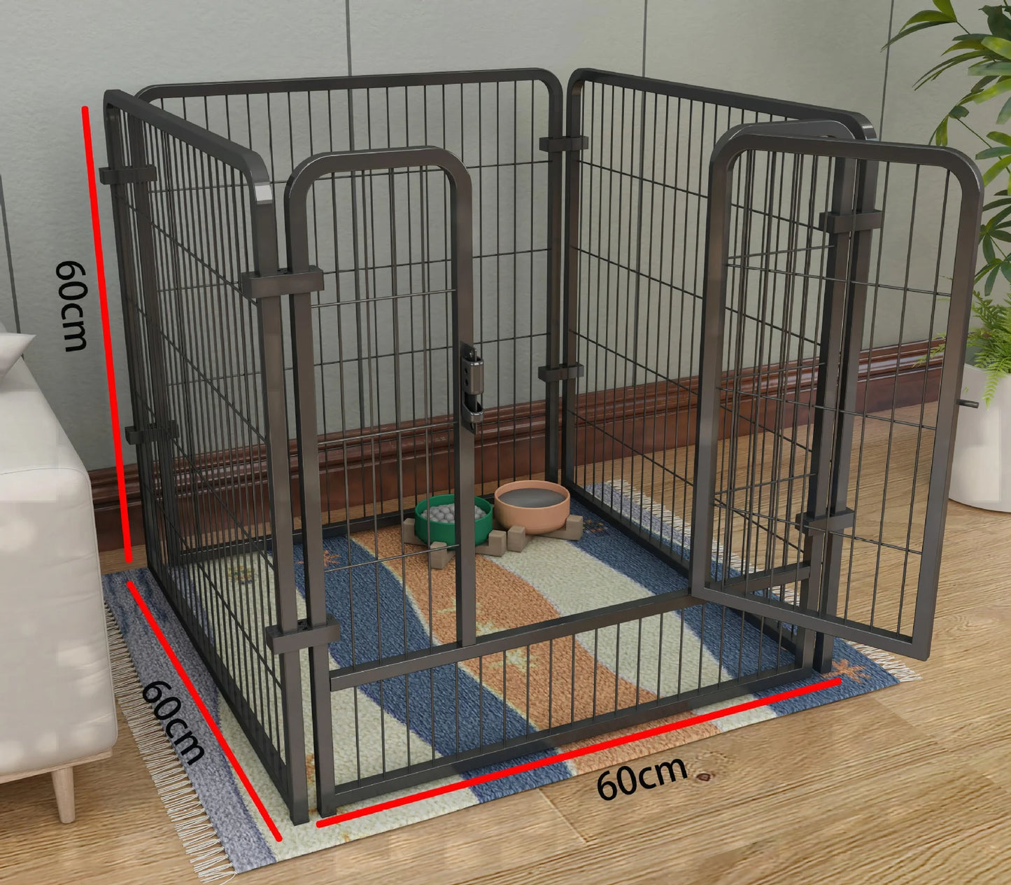 4/6 Panels Dog Fence Playpen Foldable Puppy Exercise Kennel Teddy Animal Escape Barrier Heavy Duty Cage for Dog Cat Rabbit Pet - Vibrant Variety Store