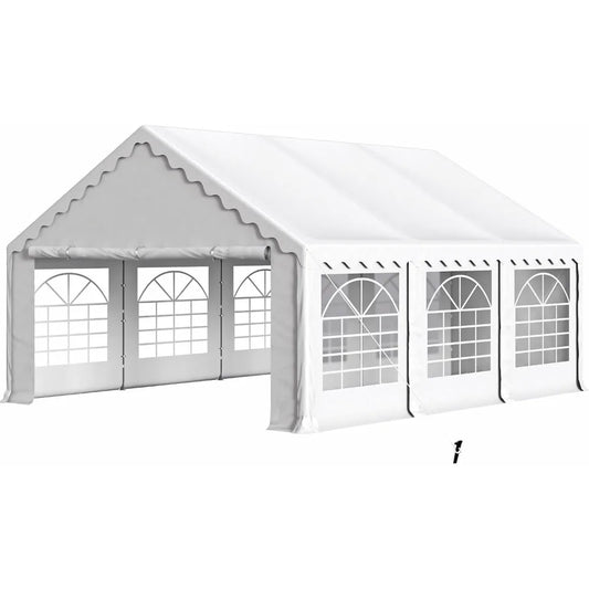 16x20 Feet Outdoor Heavy Duty Waterproof Party Canopy Tent White for Events and Weddings - Vibrant Variety Store