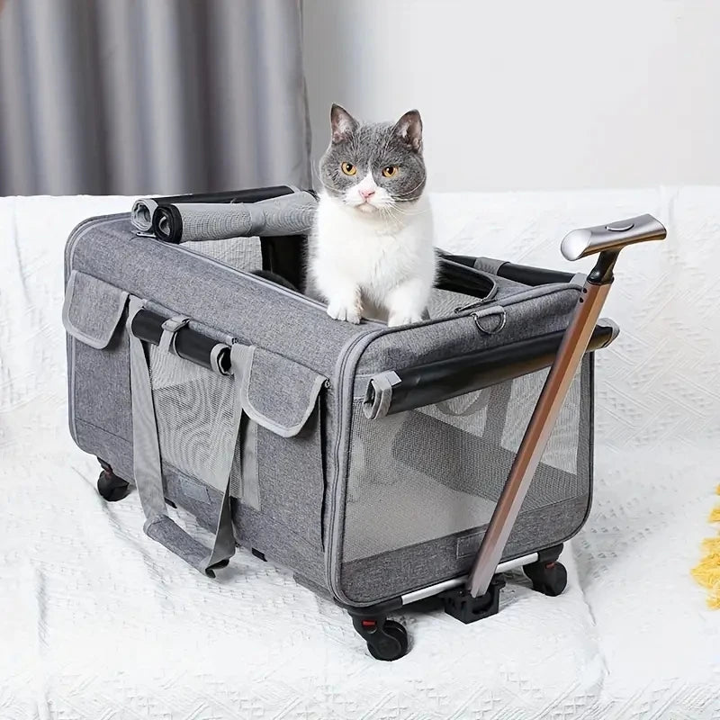 Extra Large Portable Pet Trolley Case Detachable Dog Trolley Case Large Foldable Pet Bag Cat Travel Carrier Bag - Vibrant Variety Store