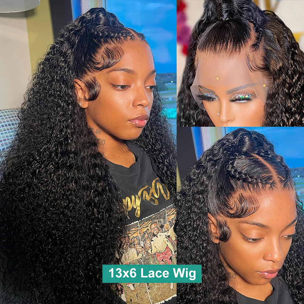 30 Inch Deep Wave 13x6 HD Lace Front Wig 250 density Water Wave 360 13x4 Lace Frontal Wigs 6x6 Closure Glueless Wig Human Hair