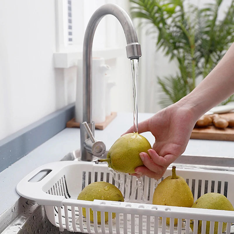 Kitchen Storage Rack Soap Sponge Rack Adjustable Vegetable Drain Basket Sink Rack Retractable Multifunctional Kitchen Tools - Vibrant Variety Store