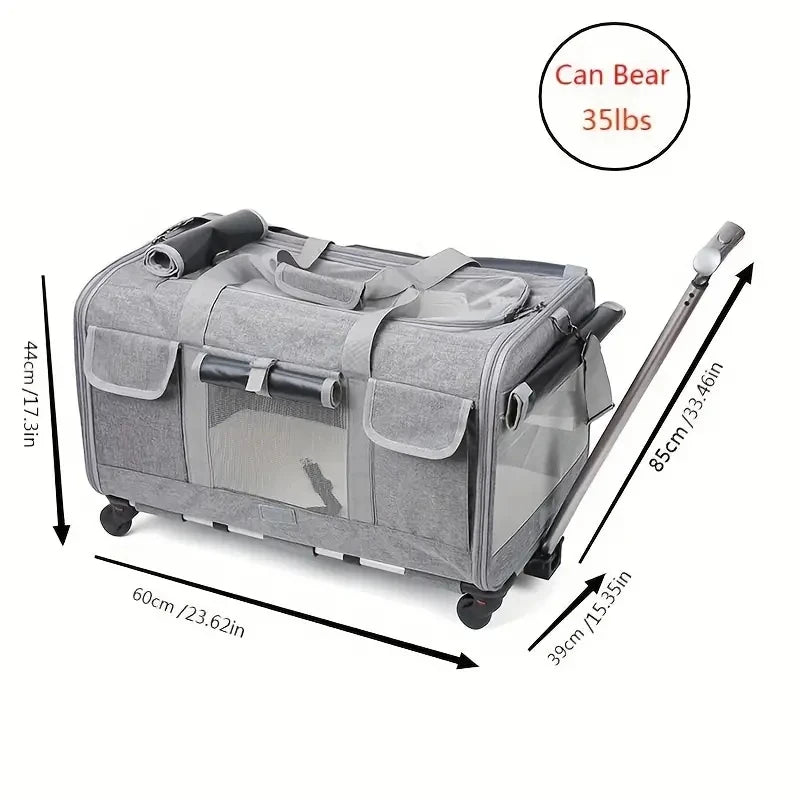 Extra Large Portable Pet Trolley Case Detachable Dog Trolley Case Large Foldable Pet Bag Cat Travel Carrier Bag - Vibrant Variety Store