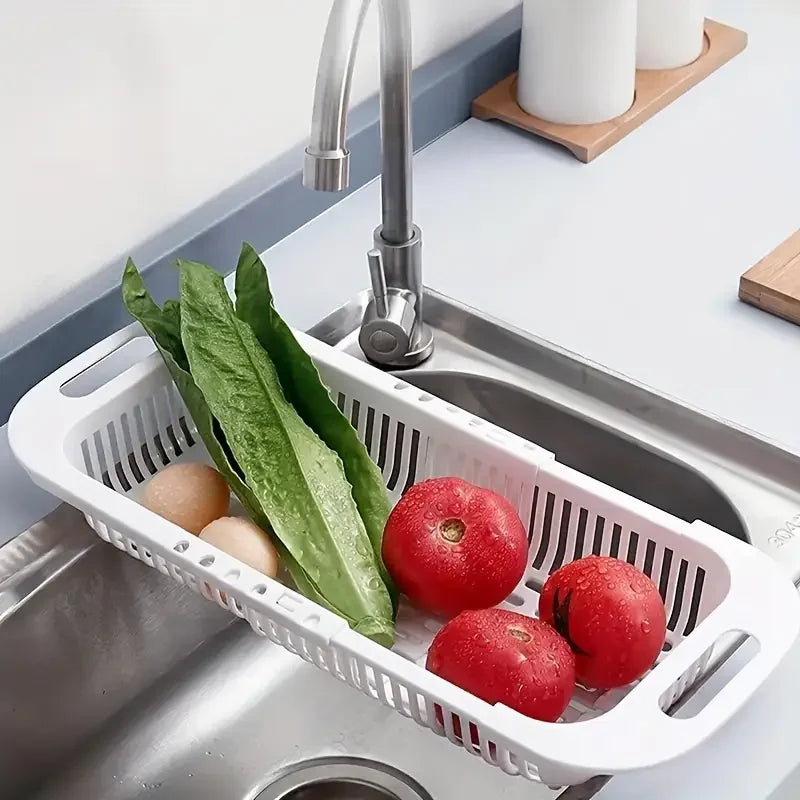 Kitchen Storage Rack Soap Sponge Rack Adjustable Vegetable Drain Basket Sink Rack Retractable Multifunctional Kitchen Tools - Vibrant Variety Store