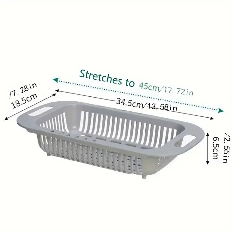 Kitchen Storage Rack Soap Sponge Rack Adjustable Vegetable Drain Basket Sink Rack Retractable Multifunctional Kitchen Tools - Vibrant Variety Store