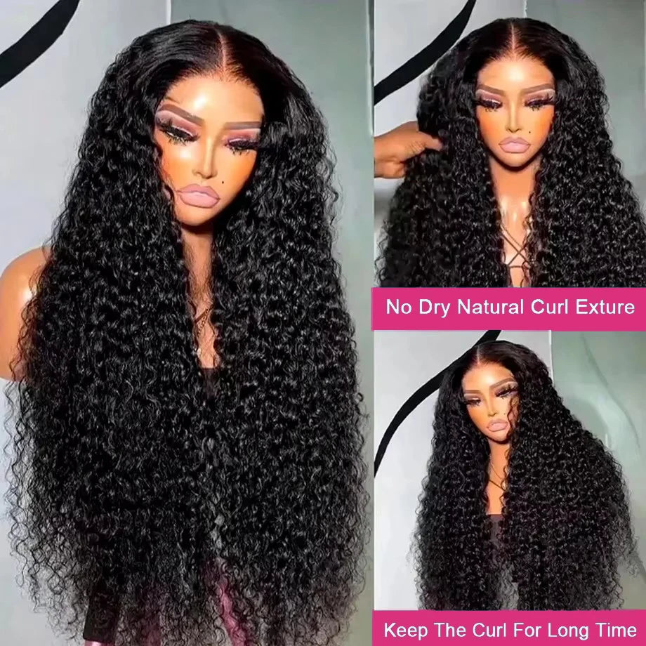 Kinky Curly Wigs 13x6 HD Lace Frontal Wig Glueless Human Hair 4C Afro Curly Lace Front Human Hair Wigs 7x5 HD Lace Closure Wigs - Vibrant Variety Store