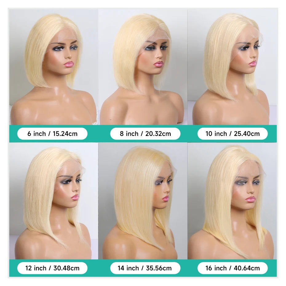 13x4 13x6 613 HD Blonde Bob Hair Wig Human Hair Lace Frontal Wig Brazilian Straight Bob Wig Lace Front Human Hair Wigs for Women